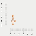 Крест женский православный из комбинированного золота 585 пробы без вставок (арт. 080605)