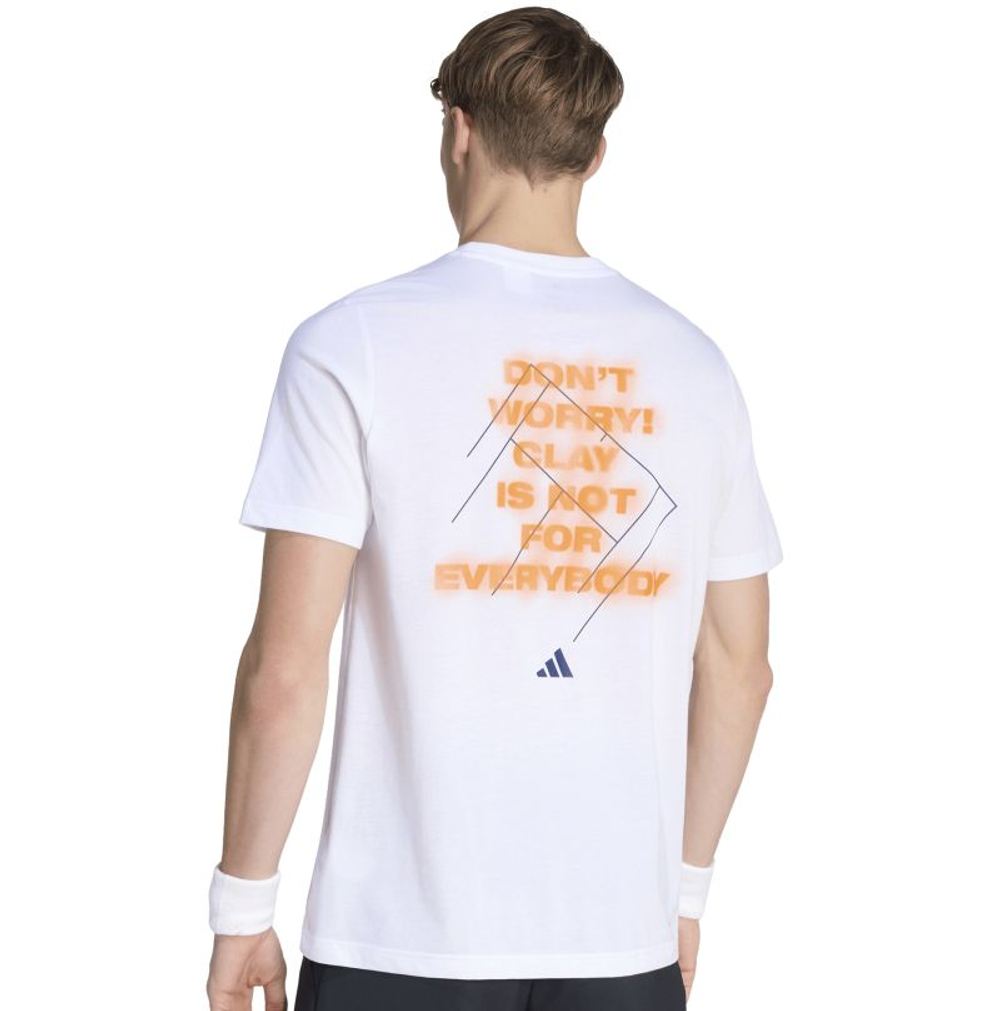 Мужская теннисная футболка Adidas Clay In Not Graphic - white