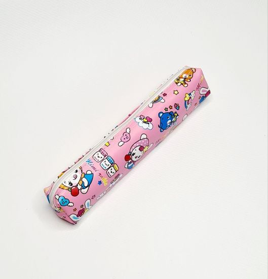 Школьный пенал с 2 отделениями, сиреневый, 11 предметов