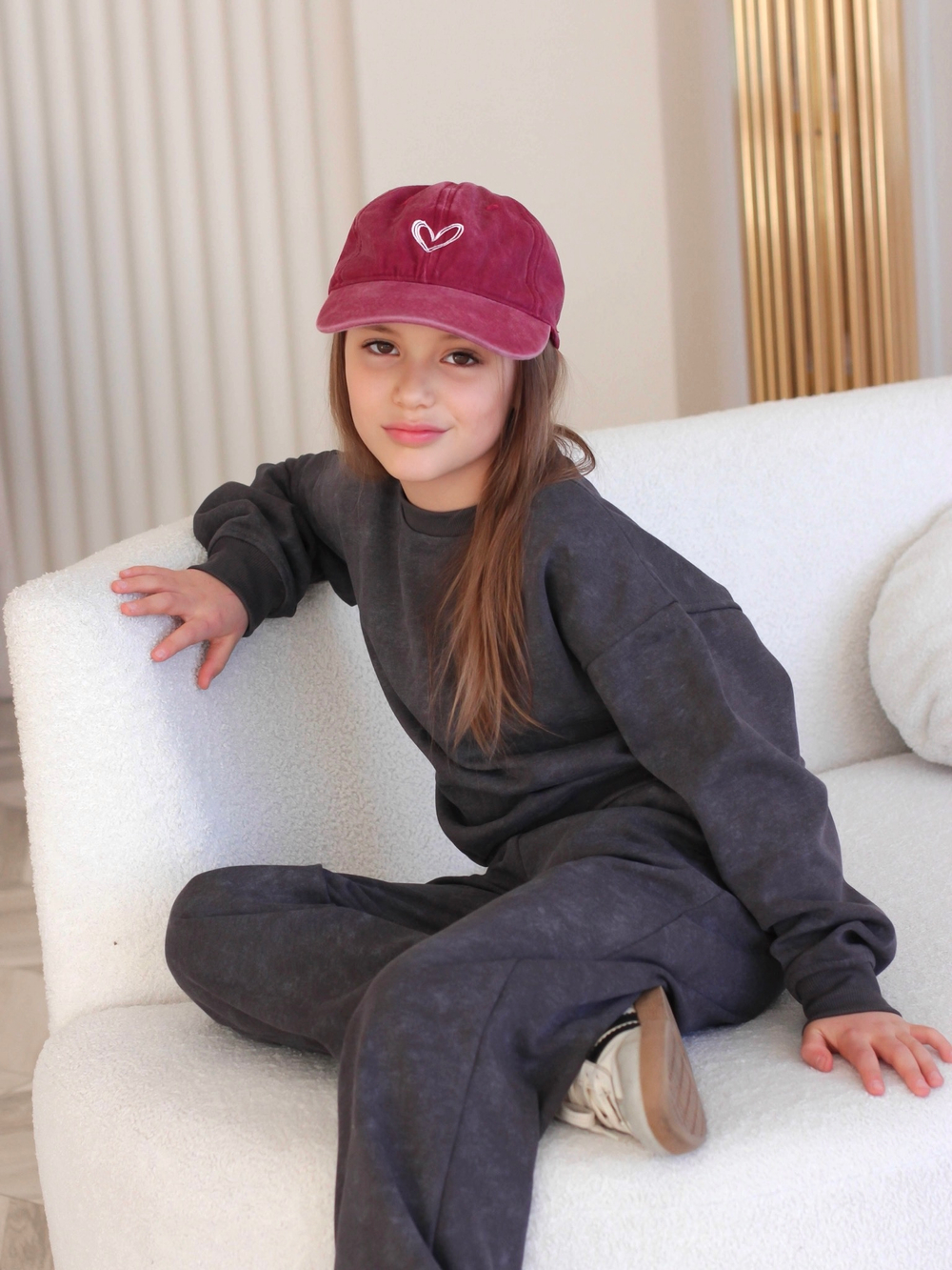 Костюм из футера в окрашивании "варёнка", черный