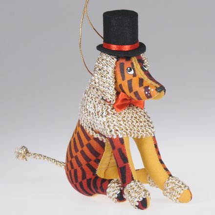 Ёлочная игрушка Пудель в шляпе