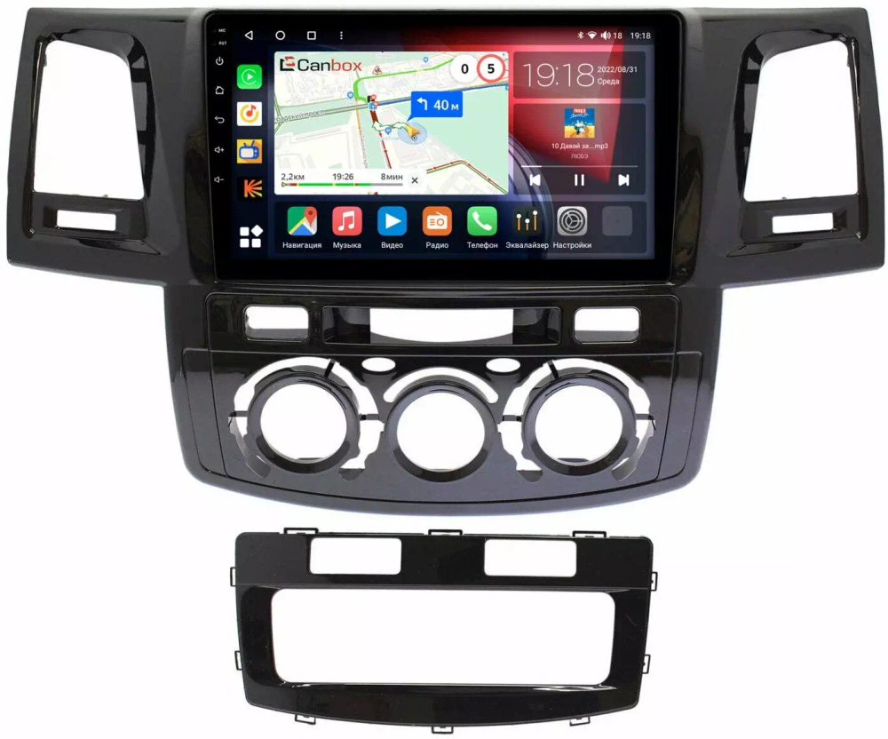 Магнитола для Toyota HiLux 2011-2015 - Canbox 9414 Qled, Android 10, ТОП процессор, SIM-слот