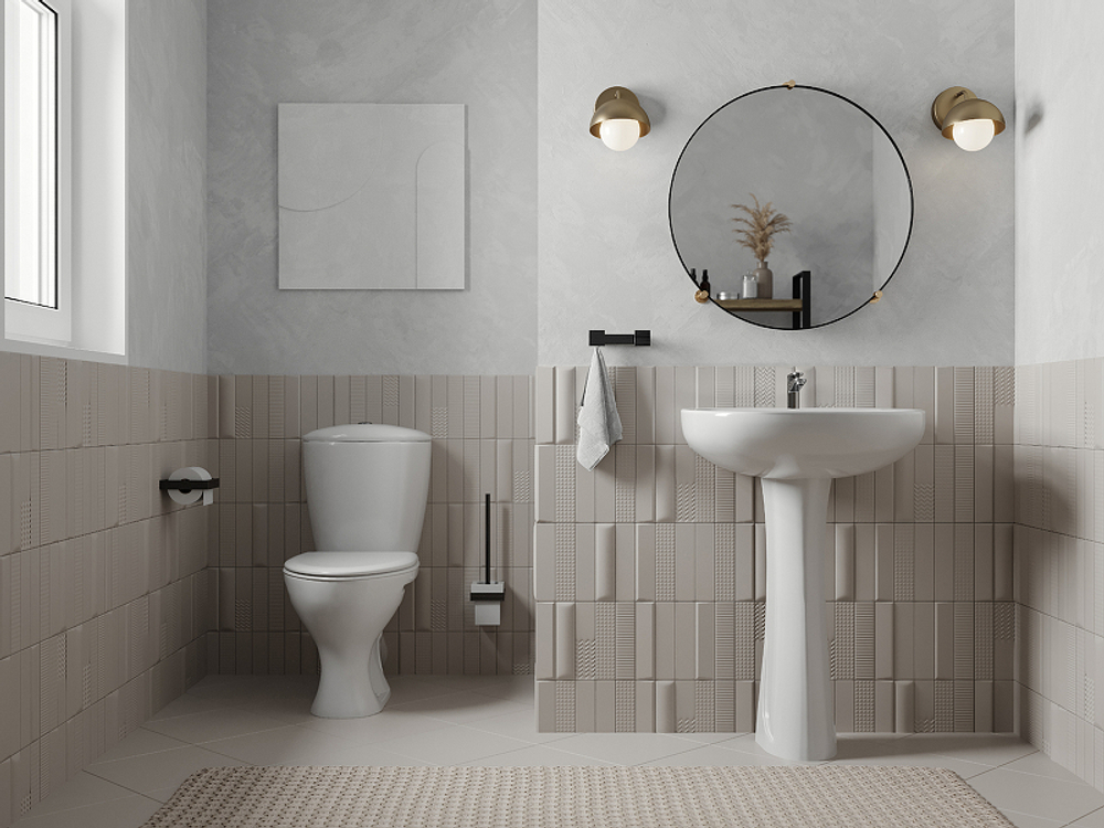 УМЫВАЛЬНИК SANTERI ВЕРСИЯ С ПЕРЕЛИВОМ БЕЛЫЙ