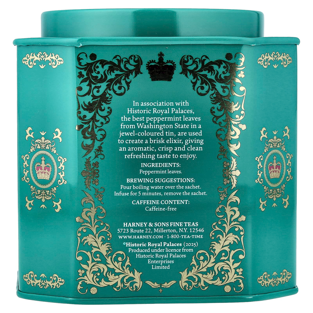 Harney & Sons, травяной чай с перечной мятой, без кофеина, 30 пакетиков, 60 г (2,11 унции)