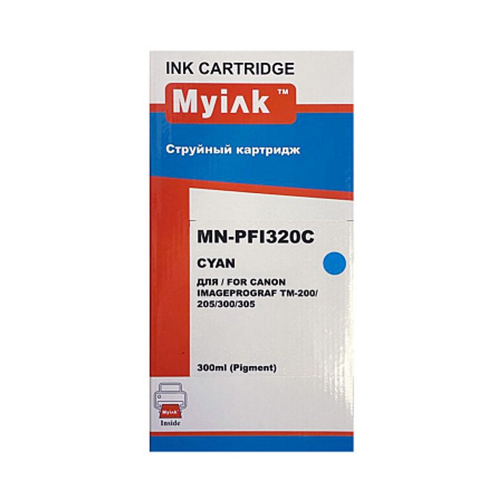 Картридж MyInk, аналог CANON PFI-320C для TM-200/205/300/305 Cyan (300ml, Pigment)