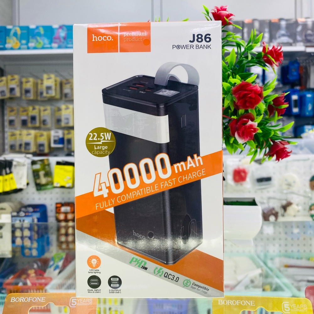 Power Bank 40000mAh, Hoco j86, черный