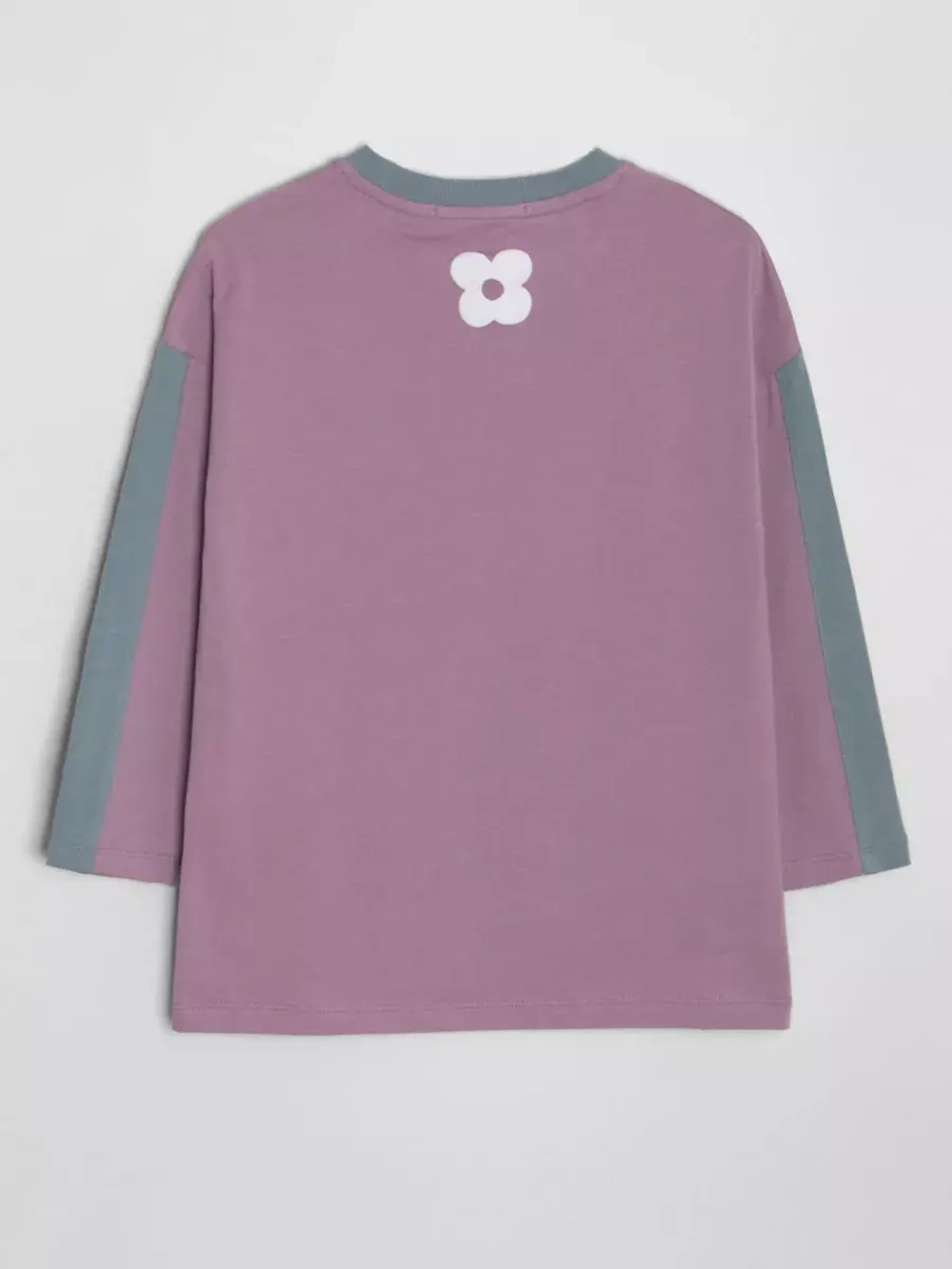 Лонгслив для девочки оверсайз с принтом