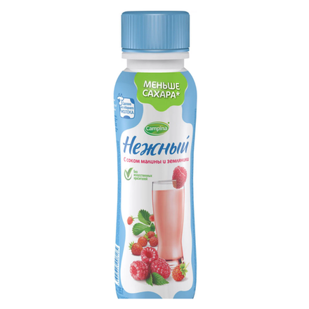 Напиток йогуртный Нежный Малина, земляника 0.1% 285 гр