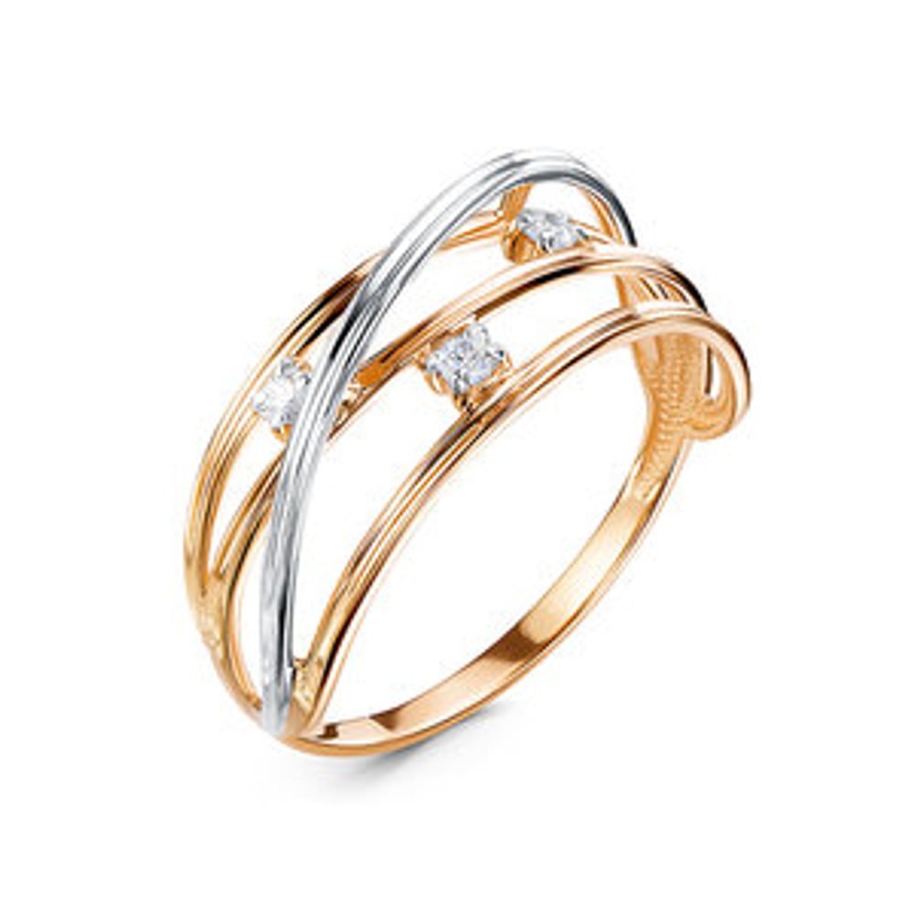 Кольцо из золота с фианитами