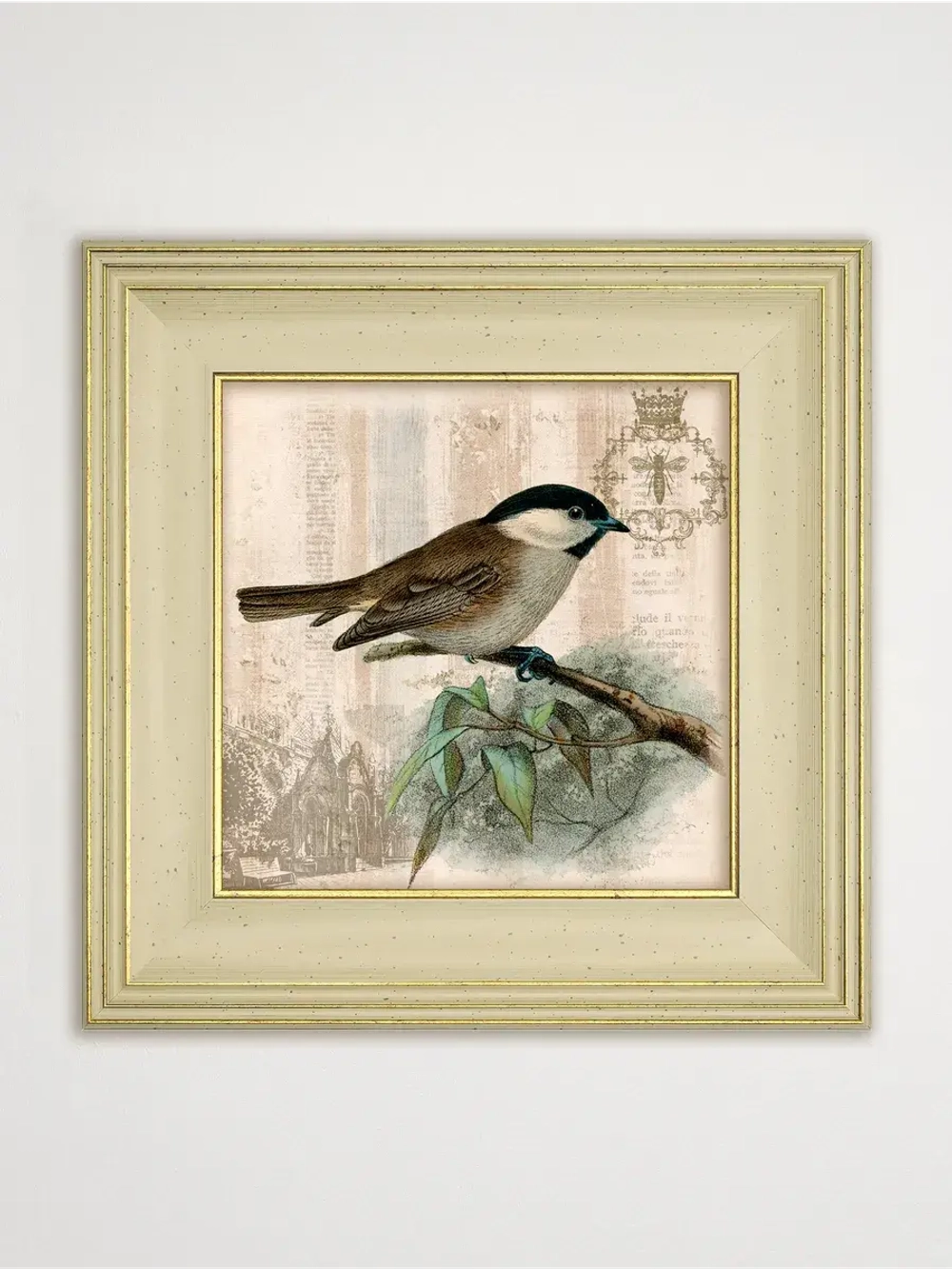 Картина интерьерная на холсте в раме "Птички" 30*30 см