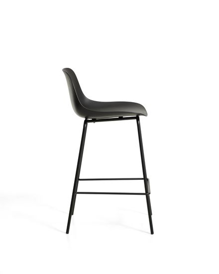 Полубарный стул Altea с черный со стальными ножками, 65 см
