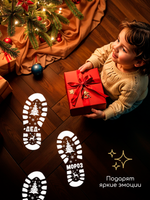 Наклейка новогодняя на пол следы Деда Мороза