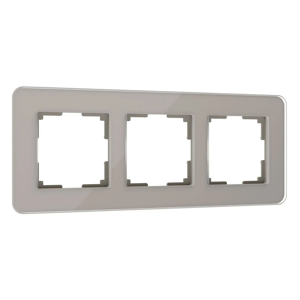 Рамка из стекла на 3 поста Elite дымчатый W0032417