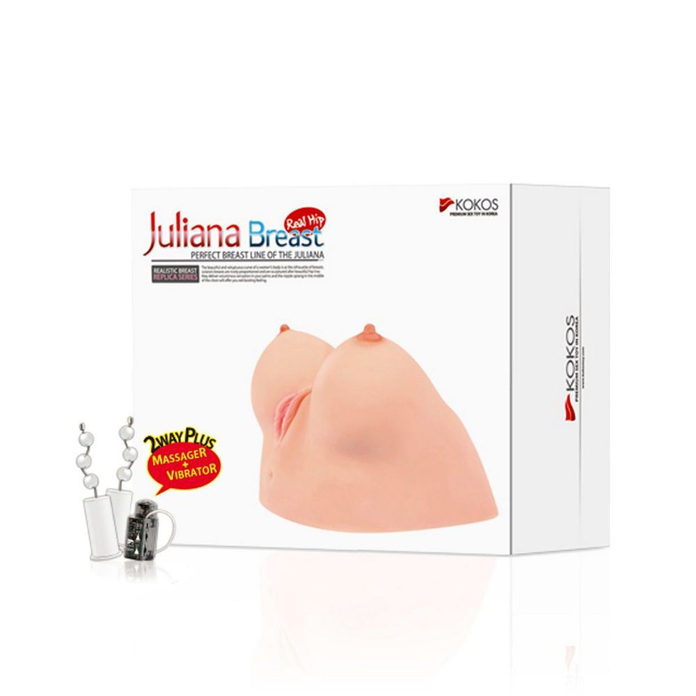 M01-002-01V / JULIANA BREAST, мастурбатор с вибрацией Грудь-вагина