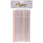Трубочка для коктейля 5*210мм в наборе 100 шт полосатая
