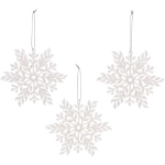 Подвеска «Волшебная снежинка» 11,5 см (набор 3 шт), Белый
