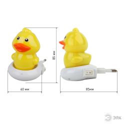 Ночник - светильник светодиодный ЭРА NN-609-SW-Y в розетку с выключателем желтый | Ночники