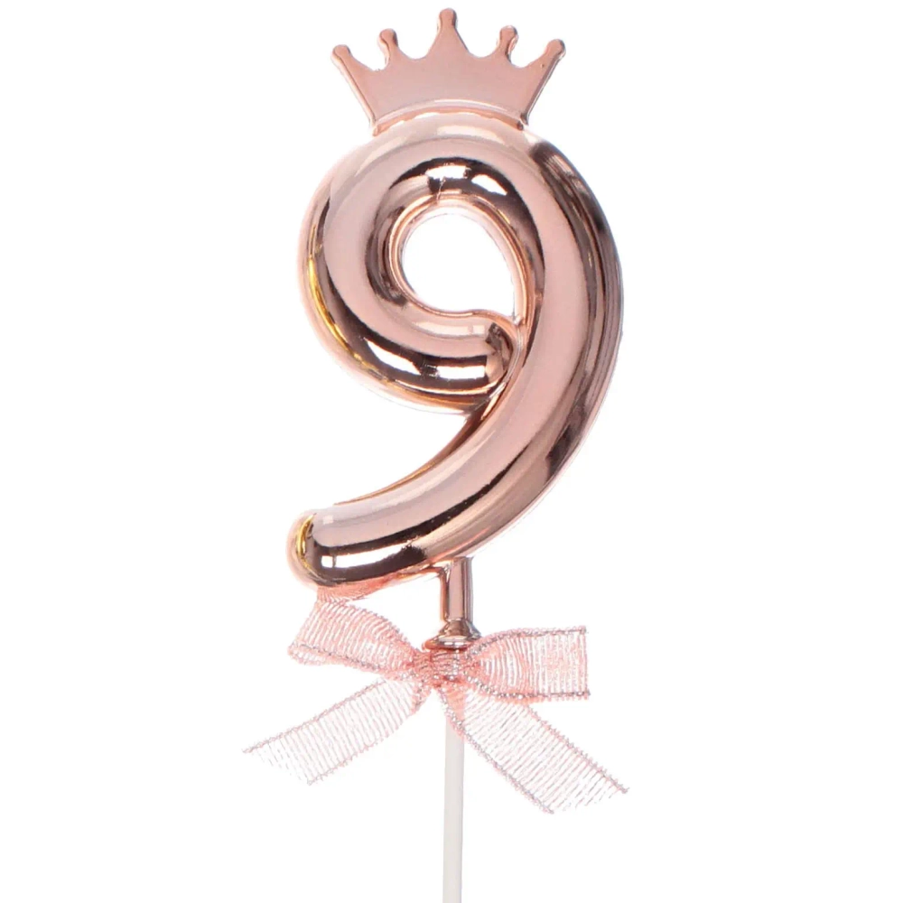 Топпер Цифра Королевский вечер «9» 22 см, микс