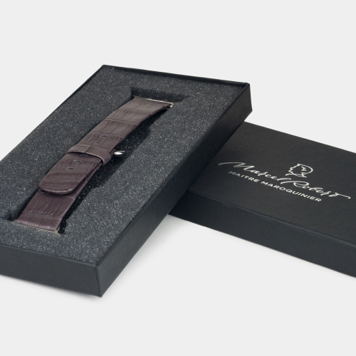 Ремешок для Apple Watch 40/41mm ST Classic из кожи крокодила, серого цвета