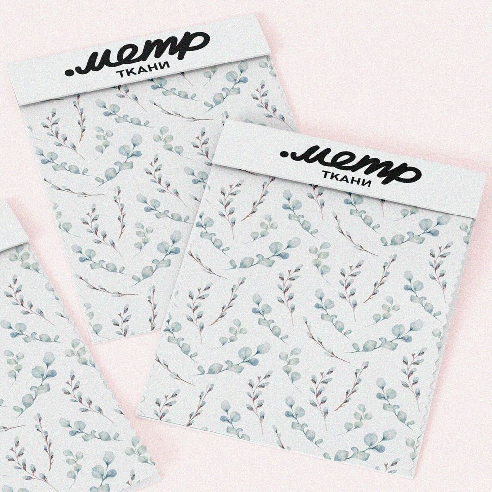 Ткань оксфорд 600 простые веточки и листья