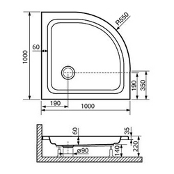 Душевой поддон полукруглый RGW STYLE P 100