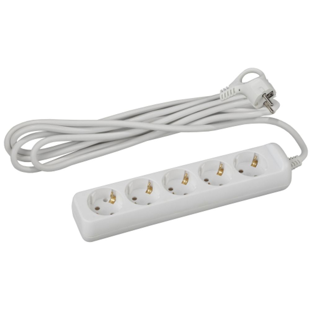 Удлинитель электрический ЭРА U-5e-5m-3x1 с заземлением 5 розеток 5м ПВС 3x1мм2 16А