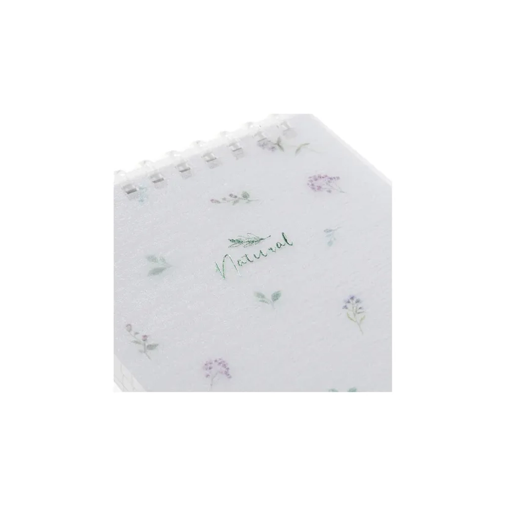 Блокнот А6 80 л., мягкий гребень, пластик, фольга, клетка, HATBER, NATURAL FLOWERS, 090108, 80Б6A1мс_33479