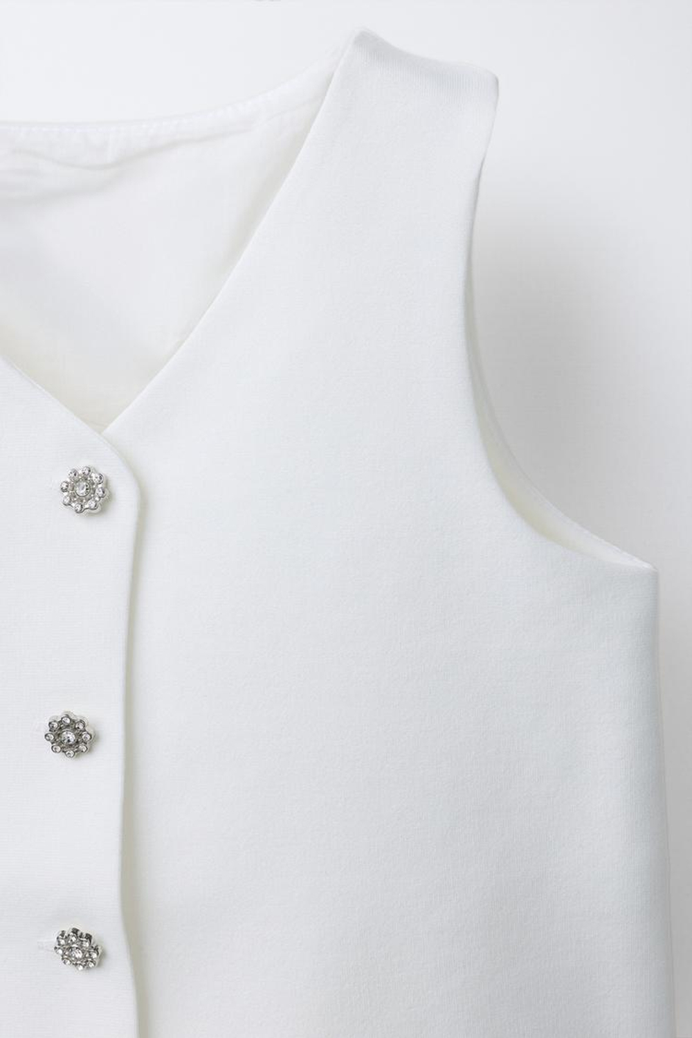 ZARA ЖИЛЕТ БЕЗ РУКАВОВ, БЕЛЫЙ