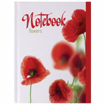 Блокнот МАЛЫЙ ФОРМАТ (110х147 мм) А6, 80 л., ламинированная обложка, выборочный лак, клетка, BRAUBERG, "Красные маки", 123243