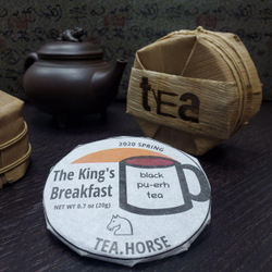 59222 Чай прессованный черный Пуэр Шу "Tea Horse The King’s Breakfast", мини бин 20гр
