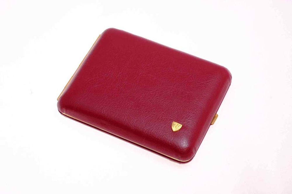 Портсигар Stoll на 18 сигарет, экокожа, Бордо, C31-3