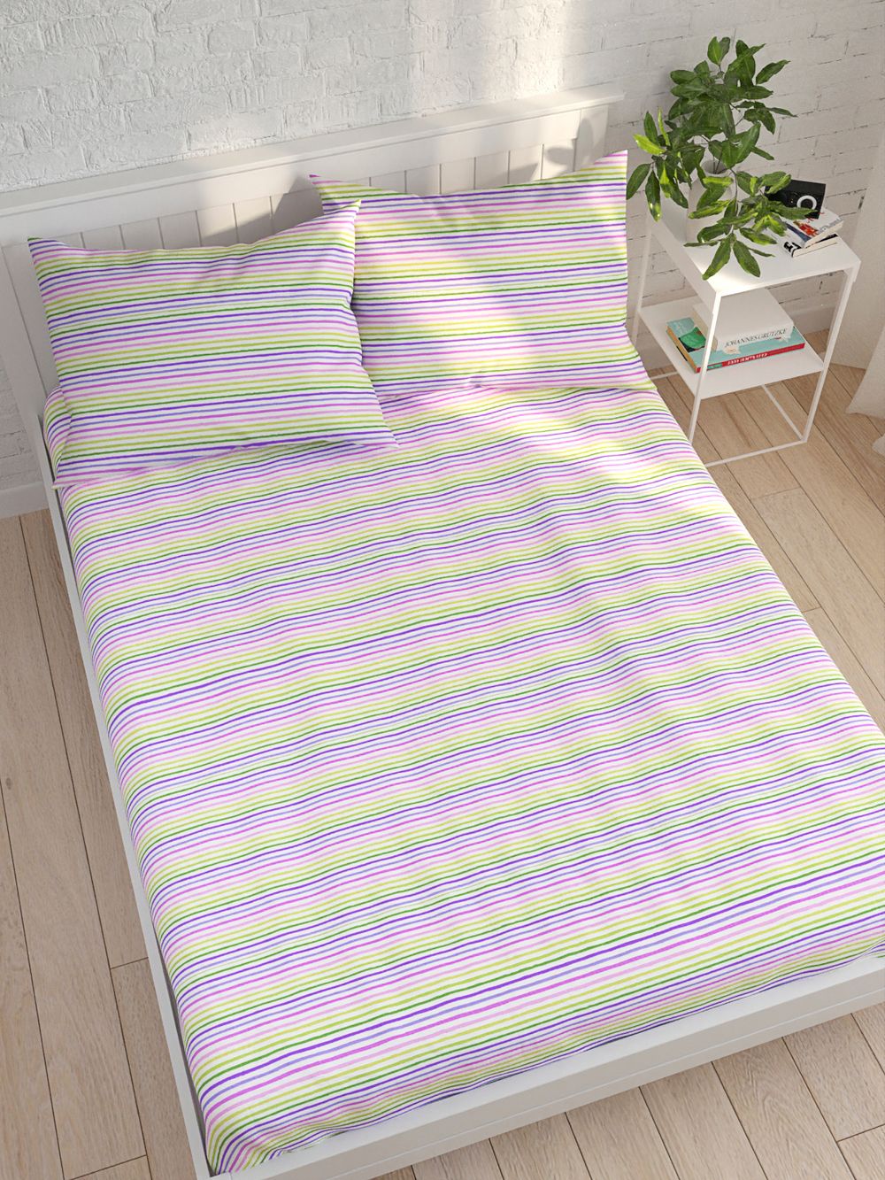 Простынь на резинке Сказка "Яркая полоска" 160х200 см, перкаль
