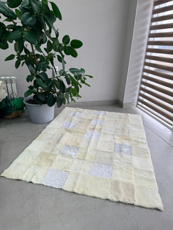 Ковер прямоугольный натуральный мех овчина, 200 х 160 см.