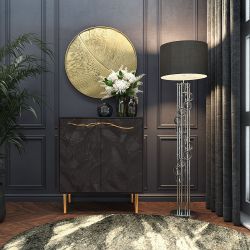 Комод Арт Колор leaves Стайл Голд с 2 полками коричневый