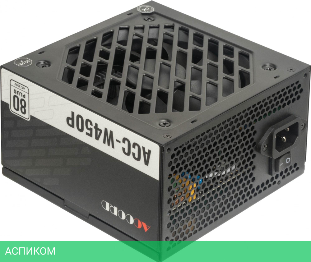 Блок питания Accord ATX ACC-W450P 80 Plus White 450W Black