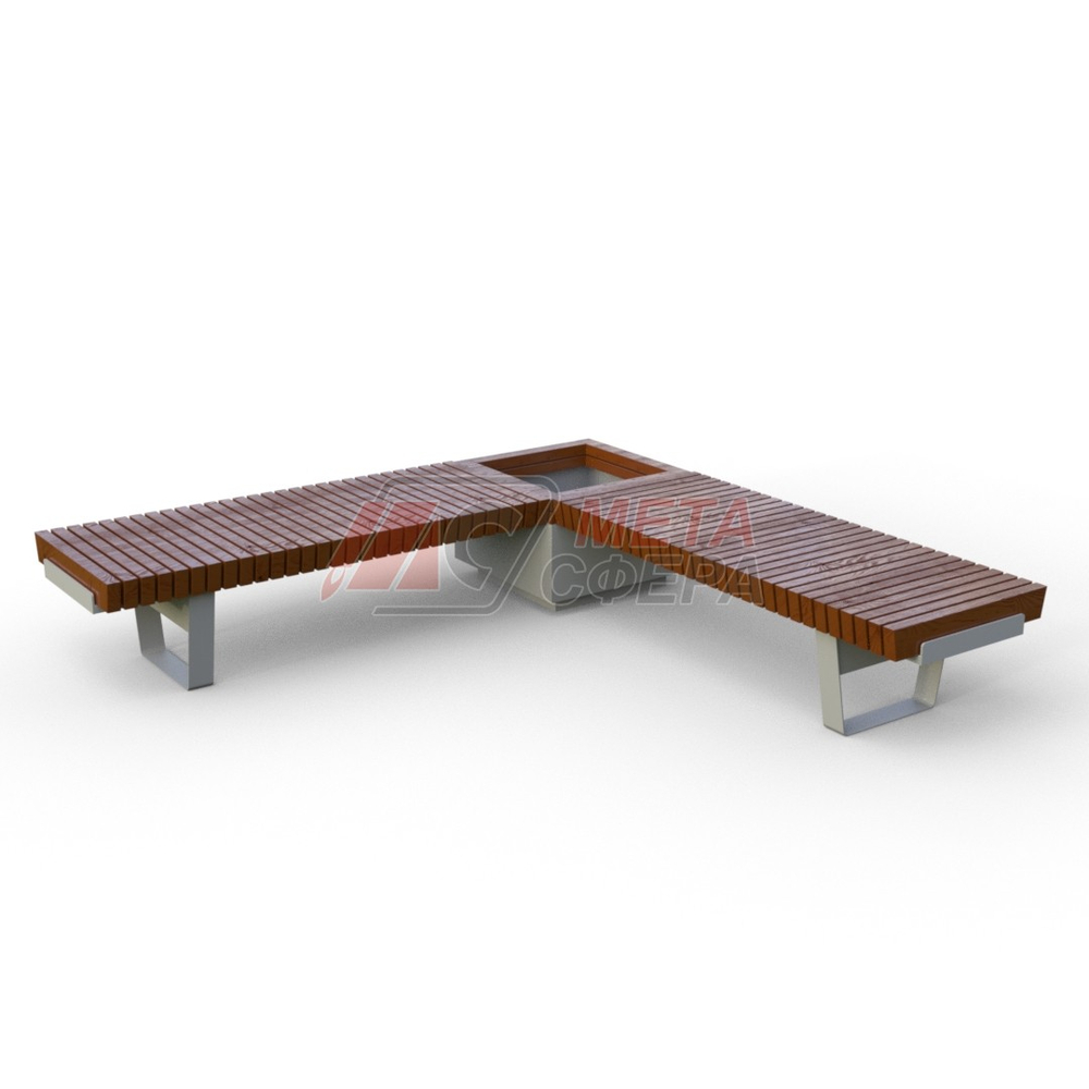 Лавка Rail Road 02 угловая с вазоном