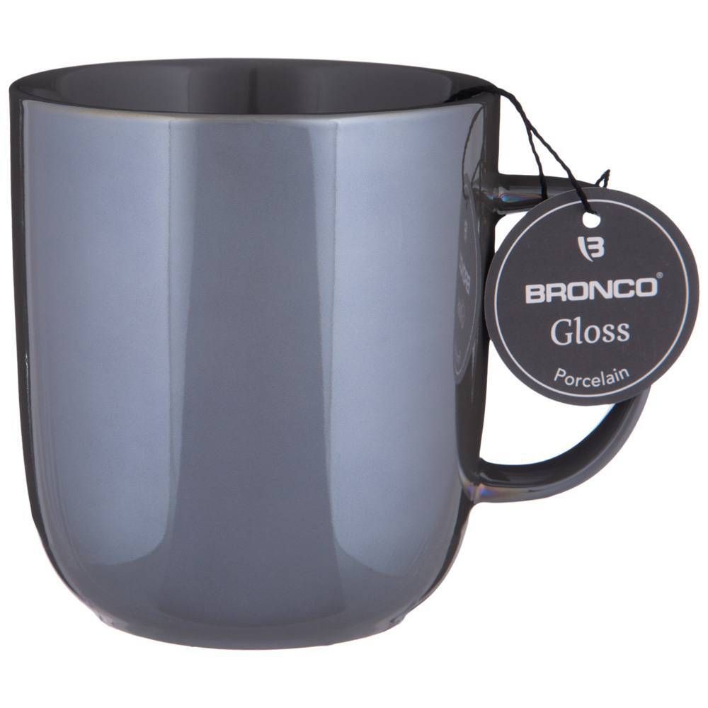 КРУЖКА BRONCO "GLOSS" 400 МЛ СЕРАЯ (МАЛ=4ШТ/КОР=24ШТ.)