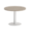 Home Office Стол журнальный круглый VR.SP-5-60.1G Дуб Аттик/Металл Белый 600*600*453