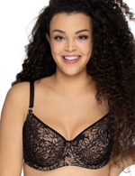 Бюстгальтер с мягкими гипюровыми чашками (Размер: 95E) (Цвет: черный)