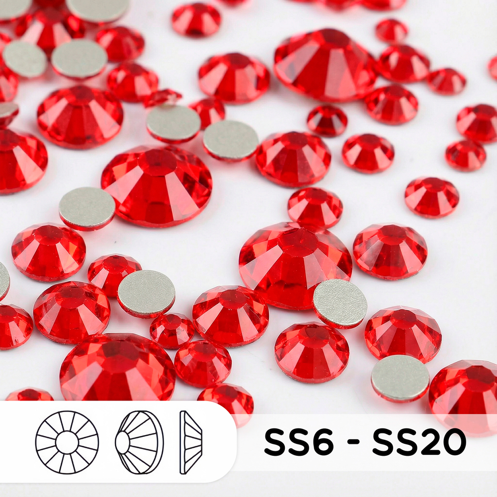 Стразы mix ss6-ss20 Siam (Red)