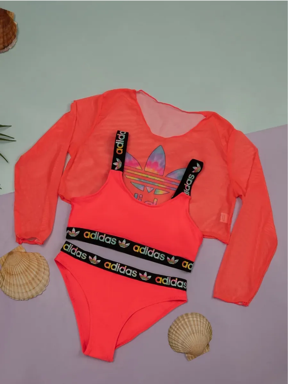 купальник раздельный спортивный с топом парео