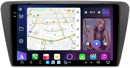 Магнитола для Skoda Octavia A7 2013-2020 - FarCar GX483M монитор 10.36" 2K QLED на Android 14, TS20, 6+128Гб, CarPlay, 4G SIM-слот