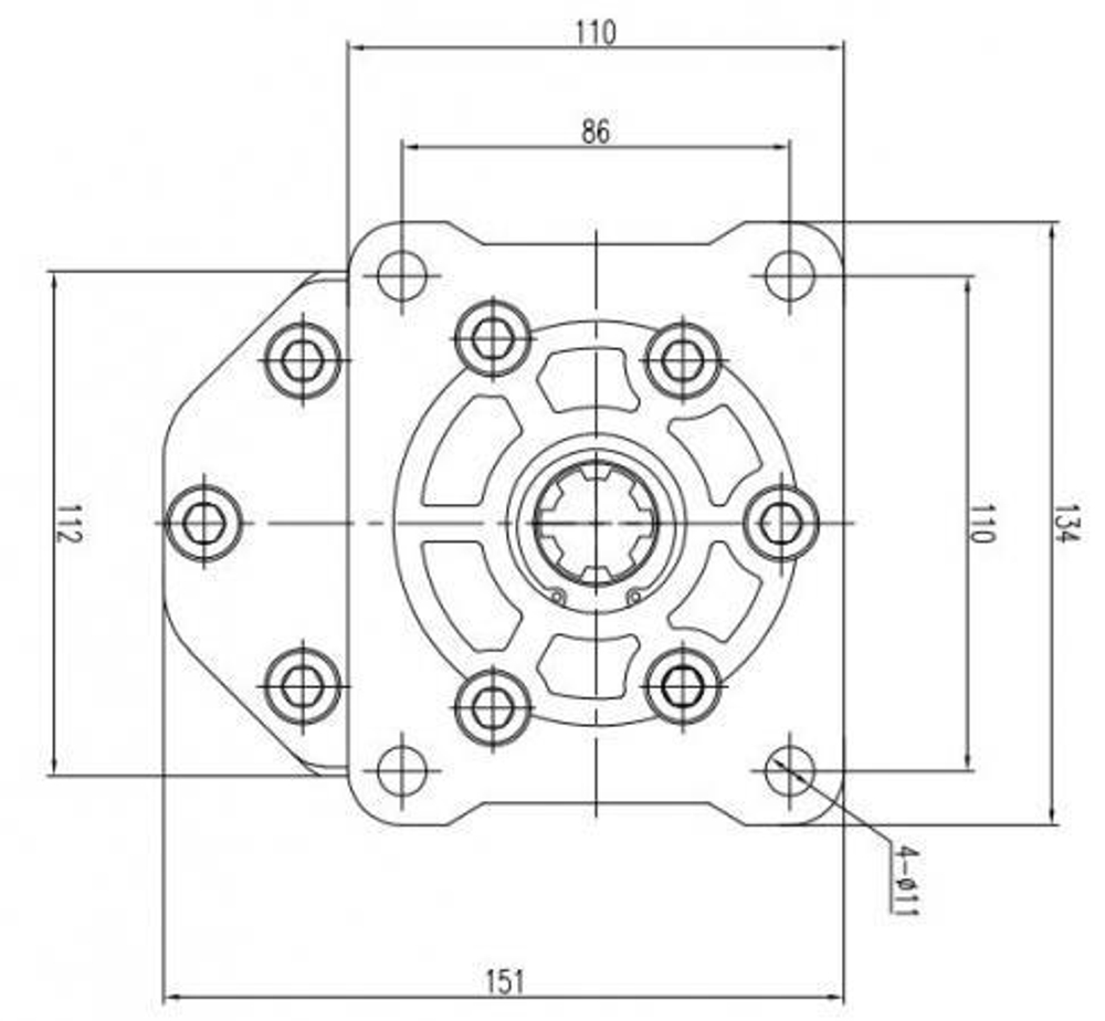 Насос шестеренный BHP3 3BOS33 33H7F1 F1-E (НШ 33/33 левый)