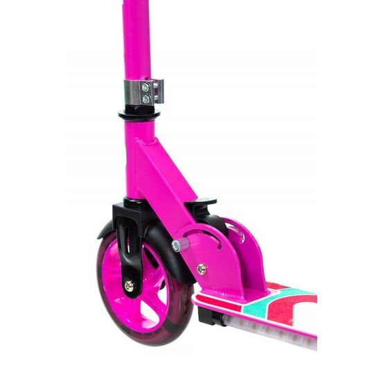 Складной двухколёсный самокат со светящимися колёсами и платформой Micar Flash 145 розовый