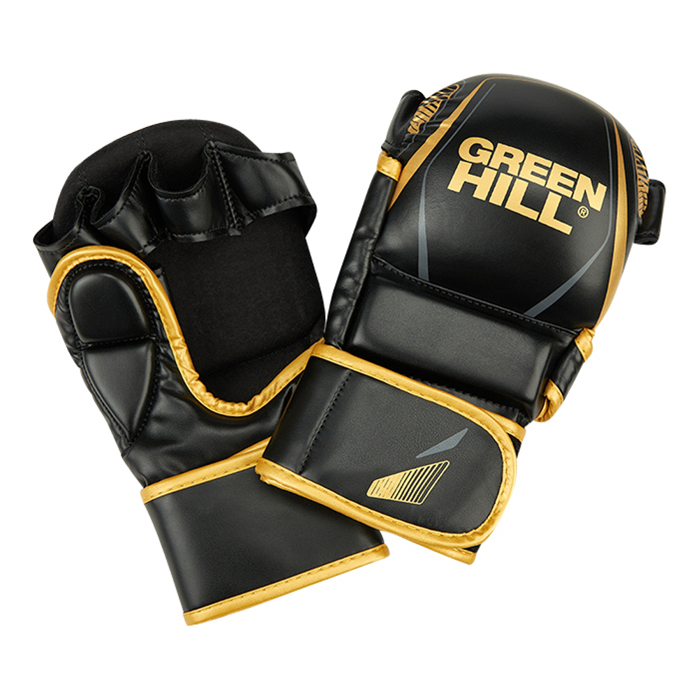 MMI-603GH Гибридные перчатки для MMA черно-золотые