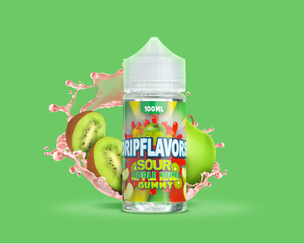 Купить DRIPFLAVORS - Sour Green Apple Kiwi Gummy 100 мл