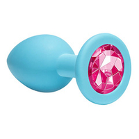 Анальная пробка 8,5см Lola Games Emotions Cutie Medium Turquoise pink crystal 4012-03Lola