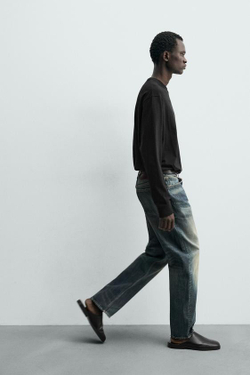 ZARA ДЖИНСЫ STRAIGHT FIT, ВЫЦВЕТШИЙ СИНИЙ