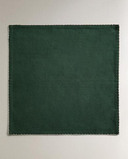 ZARA HOME САЛФЕТКИ С ФЕСТОНАМИ (НАБОР ИЗ 2 ШТ.), ЗЕЛЕНЫЙ