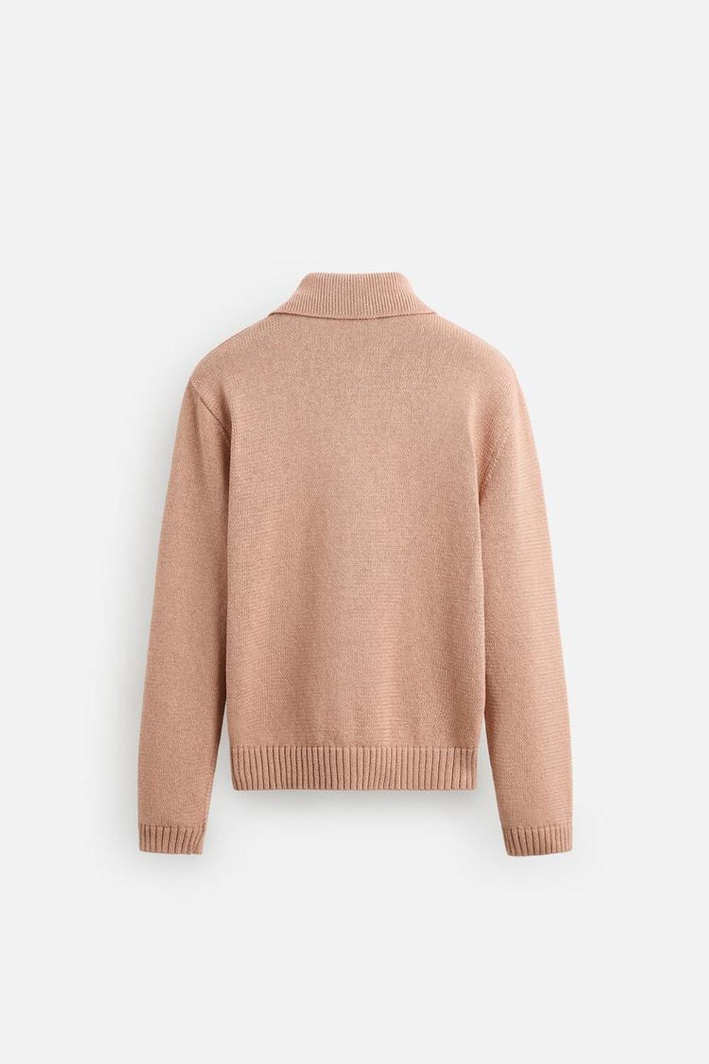 ZARA КАРДИГАН ИЗ СМЕСОВОГО ХЛОПКА С РЕЛЬЕФНЫМ УЗОРОМ, ПУДРОВО-РОЗОВЫЙ